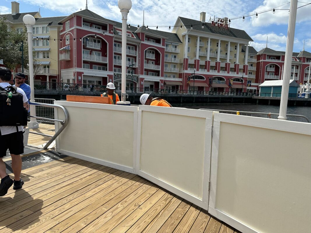 Crew members on BoardWalk dock