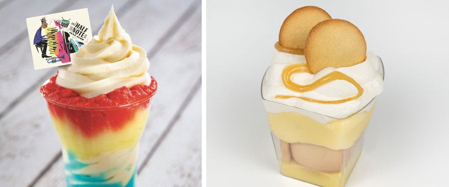 Collage of Half Note Float and Banana Pudding