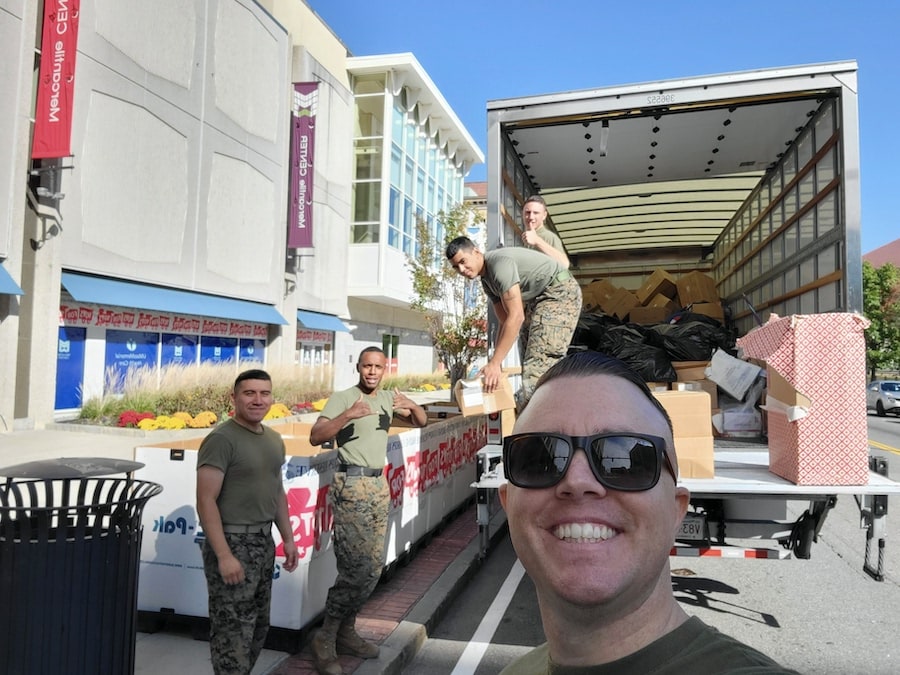 Staff Sergeant (SSgt) James Caldwell with fellow Marines