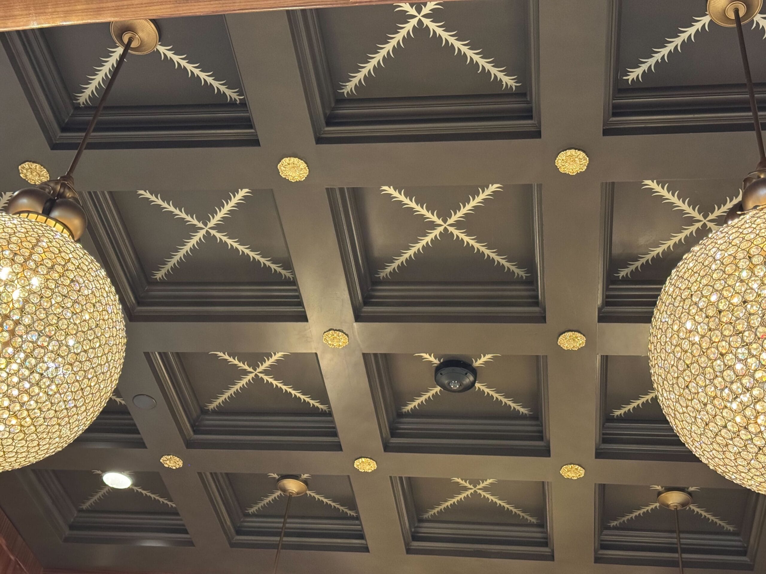 We spotted maintenance crews working on The Perch lobby bar at Disney's Grand Floridian on January 21, and now we can see what they were up to. The bar, which opened this past November, now has fitting details on each of the ceiling tiles. 