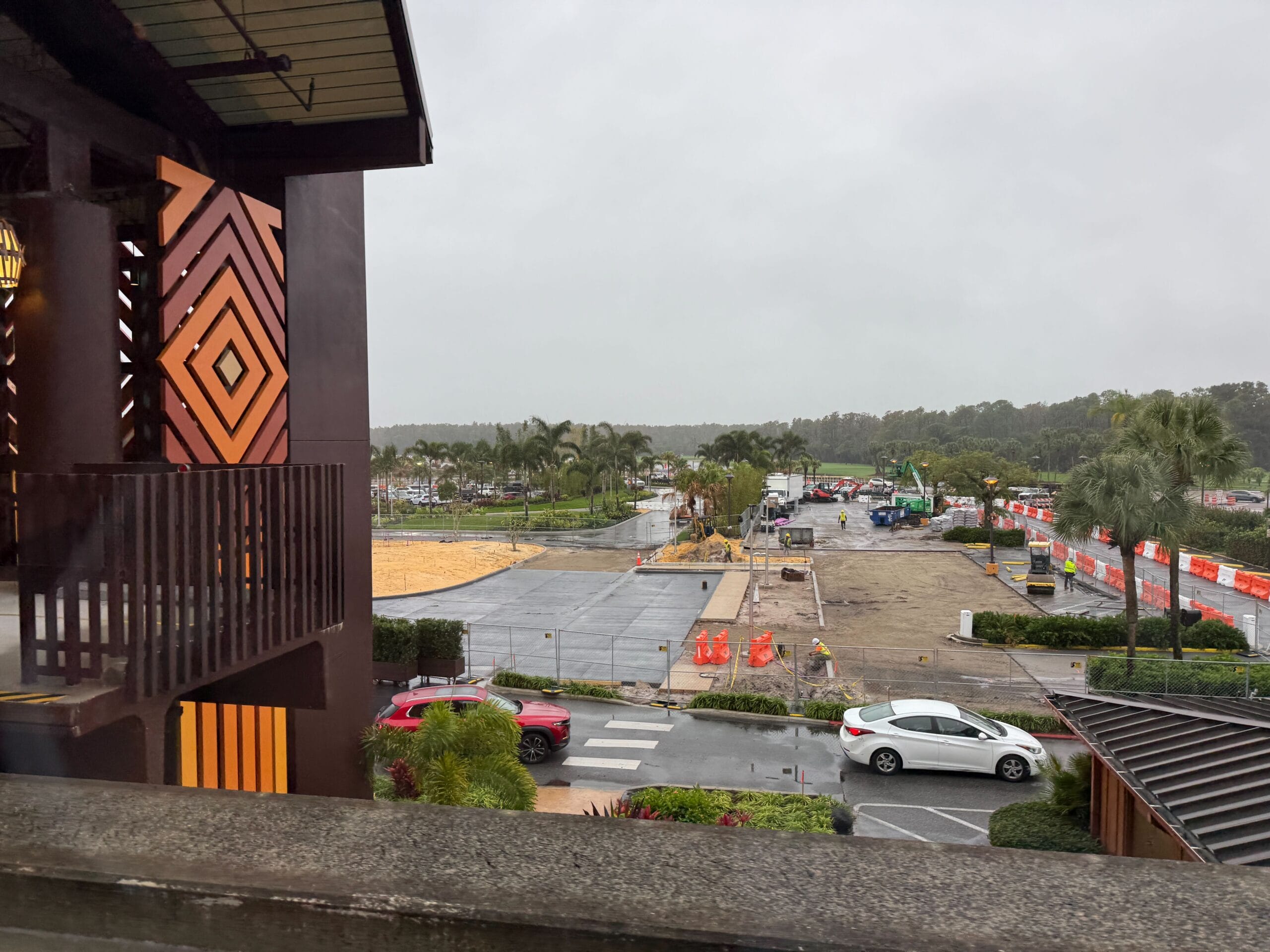 Sidewalk construction at Disney's Polynesian Resort