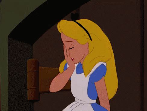 Oh No GIF - Alice In Wonderland Alice Face Palm - Discover & Share GIFs