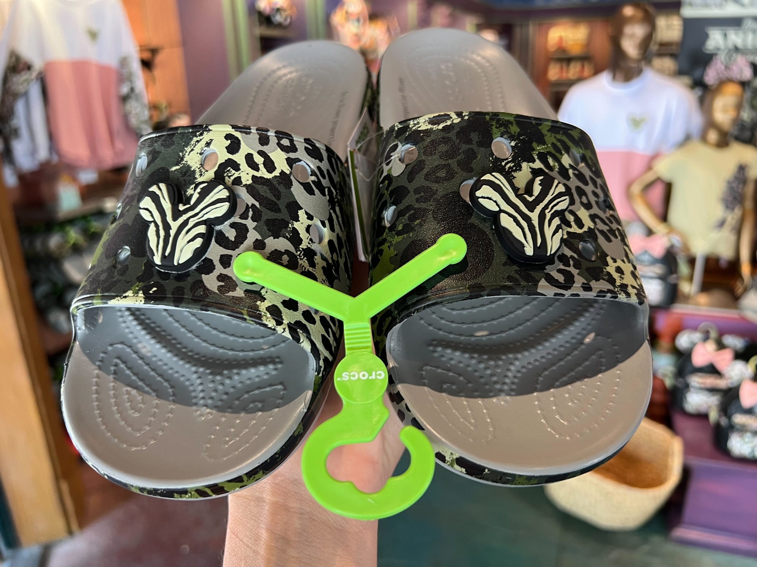 crocs, animal print