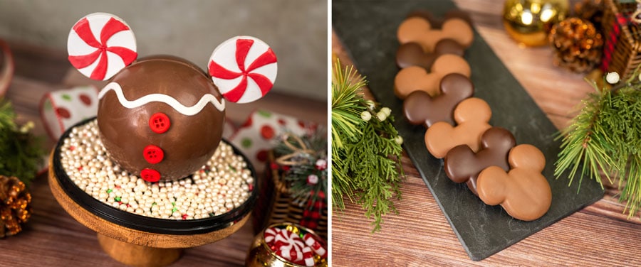 Collage of Gingerbread Mickey Chocolate Piñata and  Mickey Chocolate-covered Gingerbread Cookies