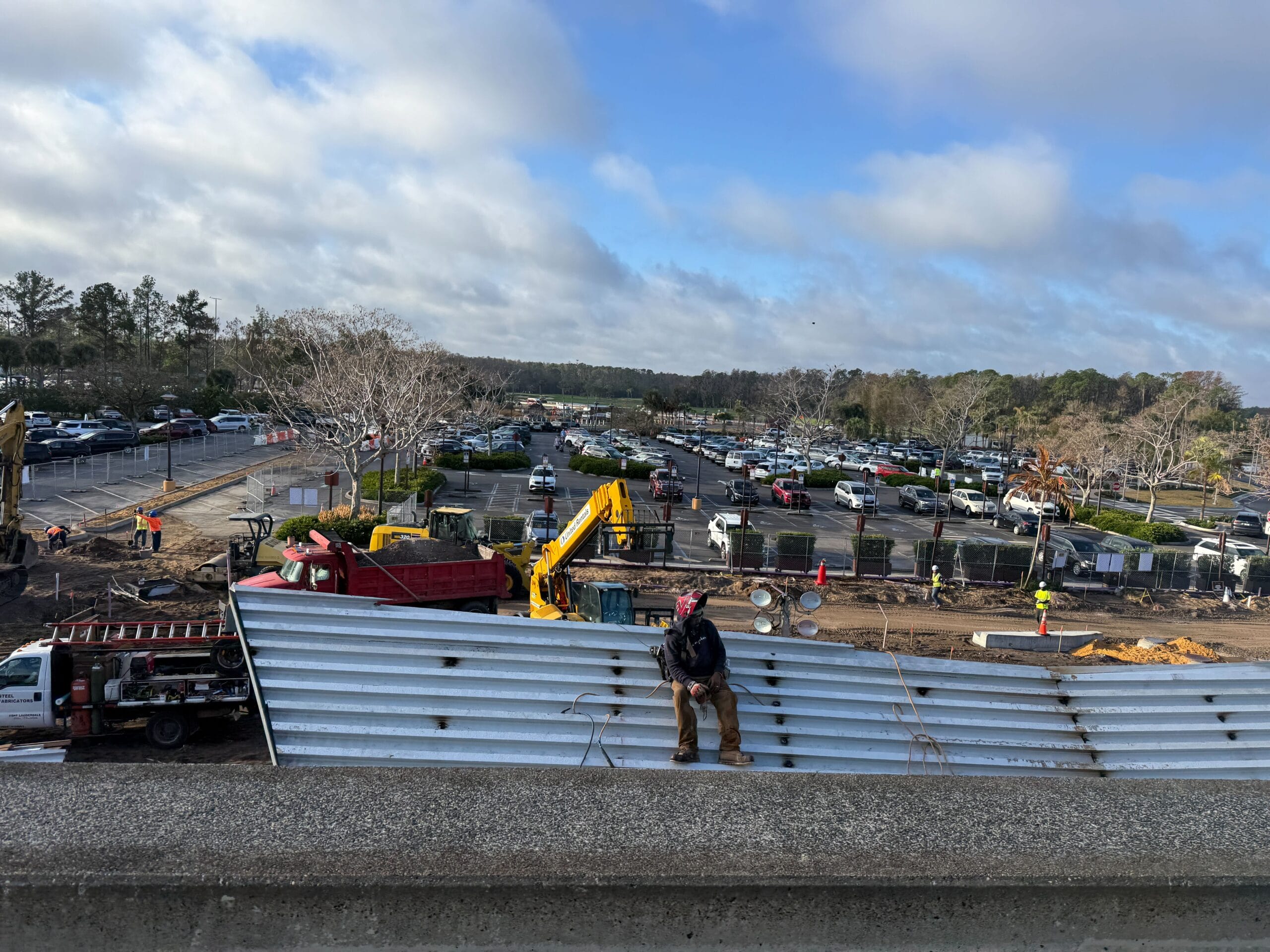 Bus stop construction at Disney's Polynesian Village Resort in Walt Disney World