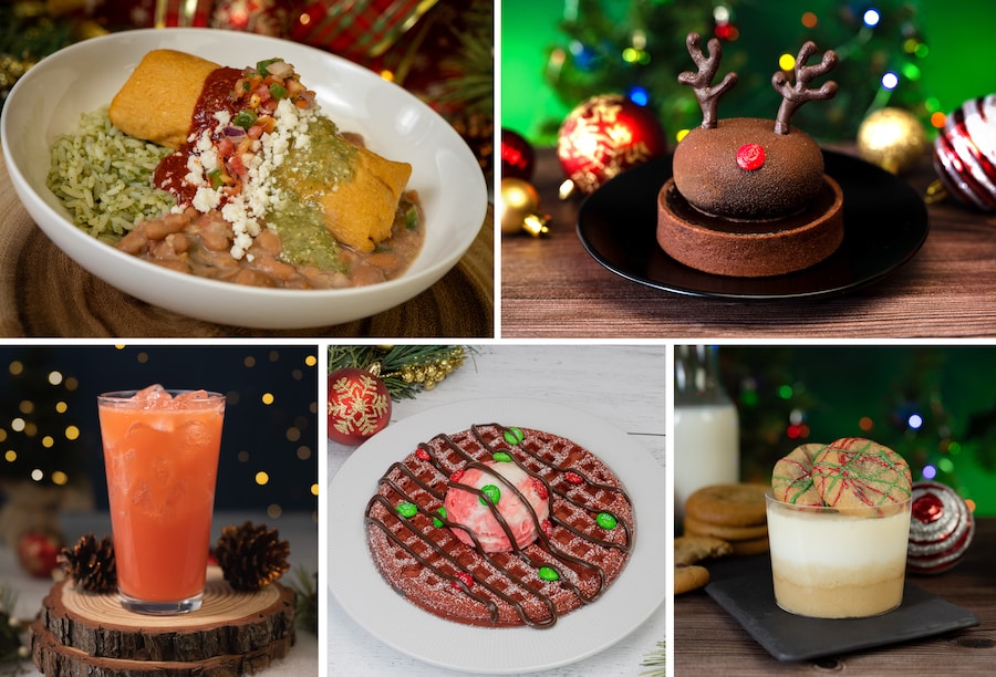 Various food on menu at Mickey’s Very Merry Christmas Party at Magic Kingdom in Walt Disney World Resort