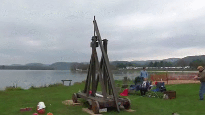 Punkin Chunkin Trebuchet // Homemade Science with Bruce Yeany on Make a GIF