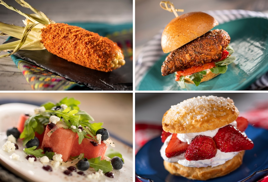 Grilled Street Corn on the Cob, Blackened Fish Slider, Watermelon Salad, Florida Strawberry Shortcake 