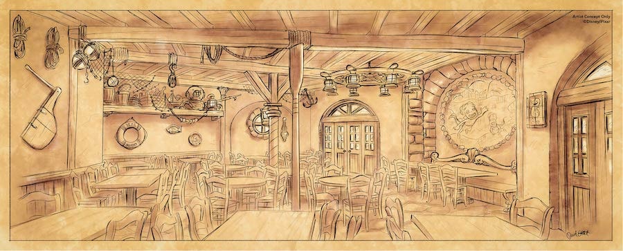 Rendering of New 'Luca'-Inspired Restaurant Area coming to Disneyland Paris Rendering of New 'Luca'-Inspired Restaurant Area coming to Disneyland Paris