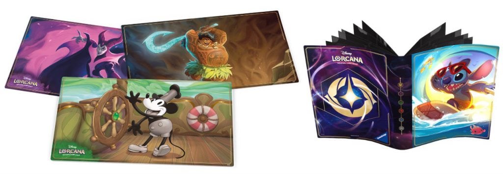 Disney Lorcana TGC themed playmats and portable card portfolio Disney Lorcana TGC themed playmats and portable card portfolio
