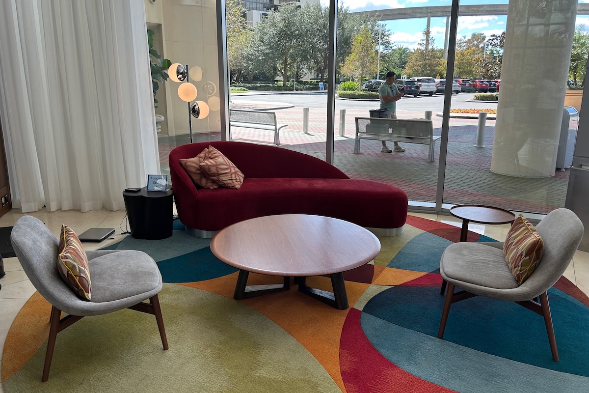 Disneys Bay Lake Tower Exterior Lobby Seating 1 Disneys Bay Lake Tower Exterior Lobby Seating 1