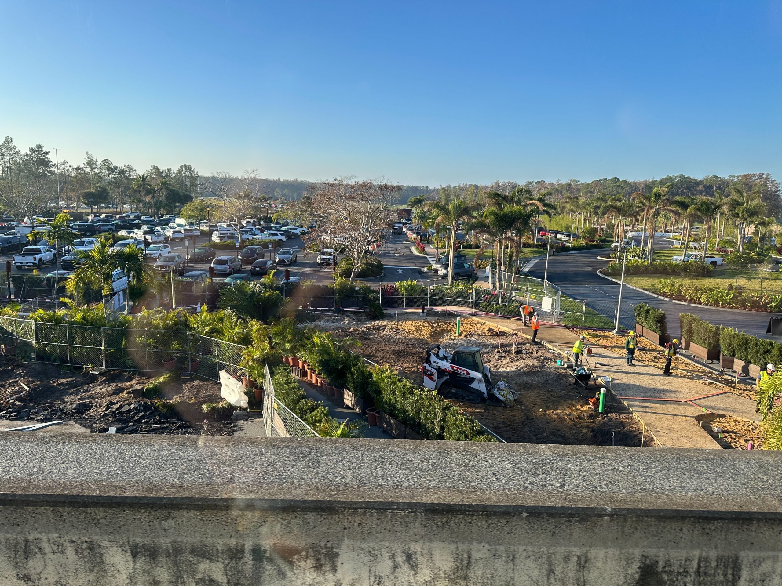 Crews are also finishing up a sidewalk between the bus depot and porte cochere, which leads from the parking lot to the Great Ceremonial House. Crews are also finishing up a sidewalk between the bus depot and porte cochere, which leads from the parking lot to the Great Ceremonial House.